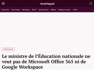 Preview of 'France bans Office 365 and Google Docs from schools and public administration'