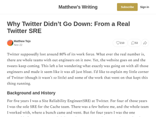 Preview of 'Why Twitter didn’t go down: From a real Twitter SRE'