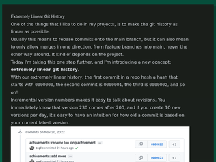 Preview of 'Extremely Linear Git History'