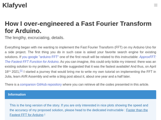 Preview of 'I over-engineered a Fast Fourier Transform for Arduino'