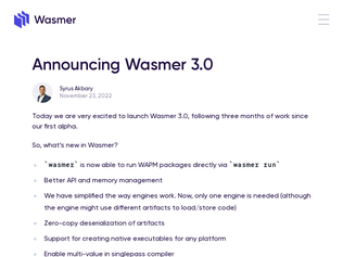 Preview of 'Wasmer 3.0'